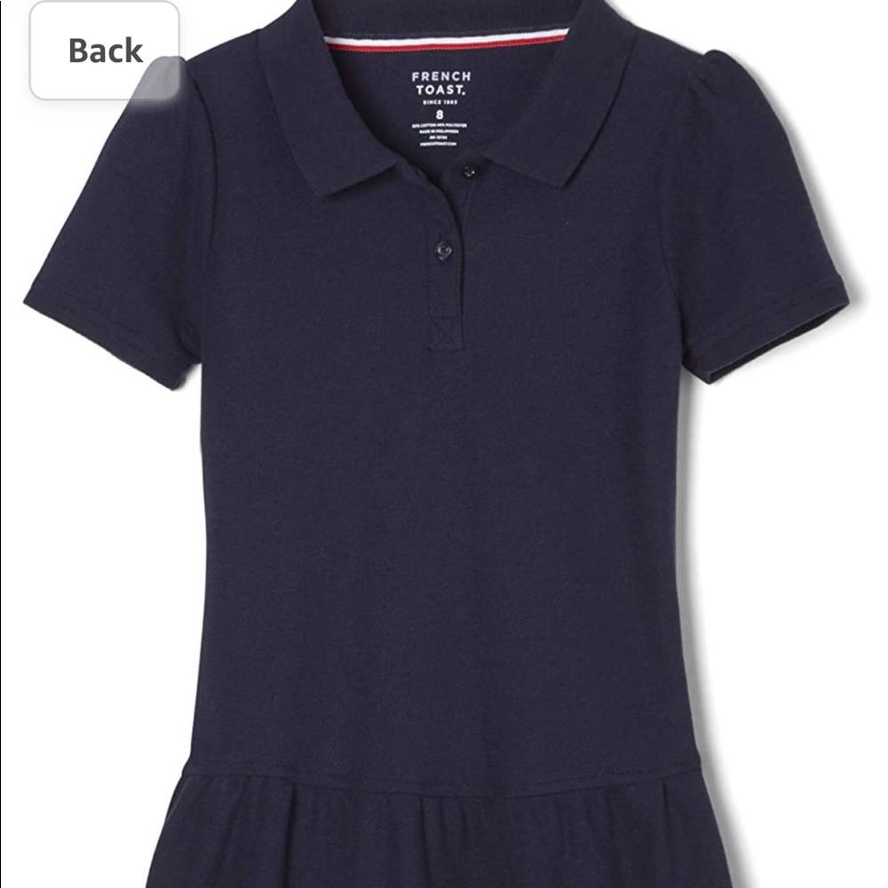 French Toast Girls' Ruffle Pique Polo Dress XS